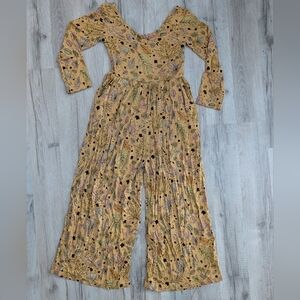 Dreamiere Bamboo Jumpsuit in Yellow Leaf Print, 7-8Y (Z5)